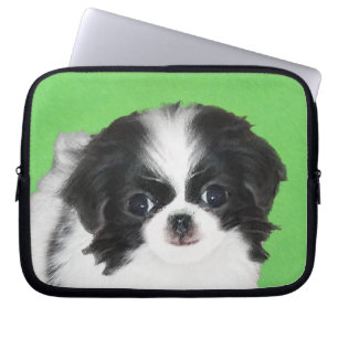 Housse Pour Ordinateur Portable Peinture japonaise de chiot - Art original de chie
