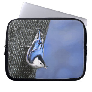 Housse Pour Ordinateur Portable Peinture Nuthatch à poitrine blanche Art original