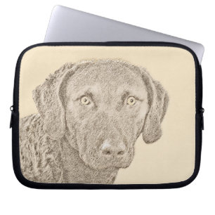 Housse Pour Ordinateur Portable Peinture originale de chien par Retriever de Chesa