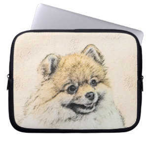 Housse Pour Ordinateur Portable Peinture Poméranienne (orange) - Art Chien origina
