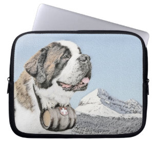 Housse Pour Ordinateur Portable Peinture Saint Bernard - Cute Original Chien Art