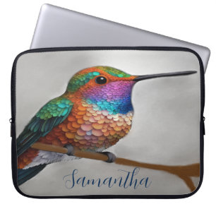 Housse Pour Ordinateur Portable Peinture vibrante de colibri d'Allen
