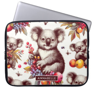 Housse Pour Ordinateur Portable Peinture vintage Cute Koala sans couture
