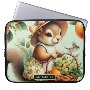 Housse Pour Ordinateur Portable Peinture vintage d'écureuil