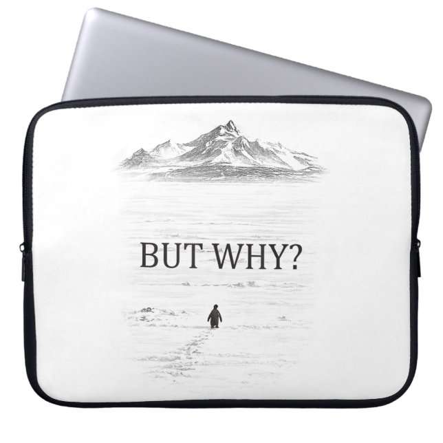 Housse Pour Ordinateur Portable Penguin But Why Mountains  (Devant)