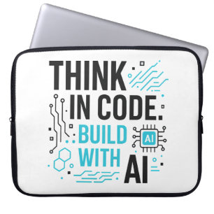 Housse Pour Ordinateur Portable Pensez Code Build AI Sleeve Technologies du déve