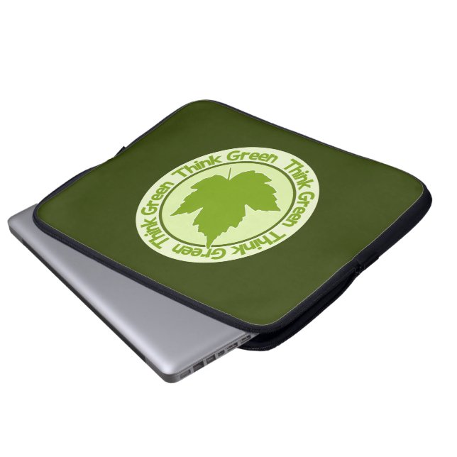 Housse Pour Ordinateur Portable PENSEZ GAUCHE PC portable VERT (Devant bas)