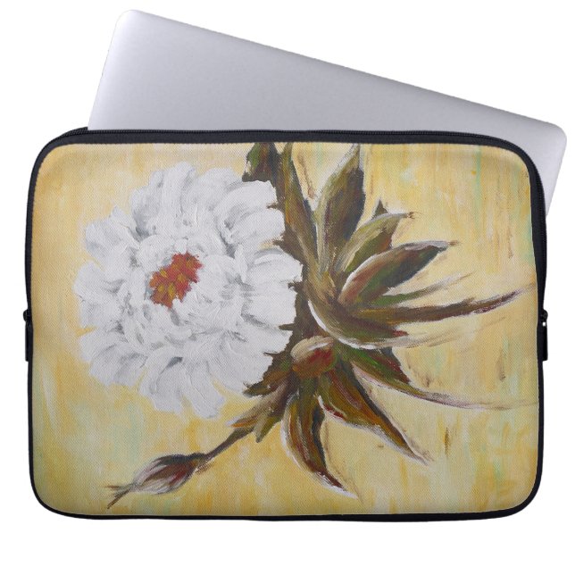 Housse Pour Ordinateur Portable Peony blanc (Devant)