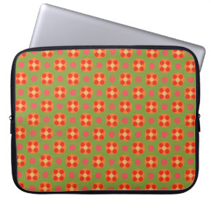 Housse Pour Ordinateur Portable Pépites rouges rétro et manches Pois