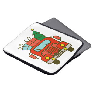 Housse Pour Ordinateur Portable Père Noël vue de devant Joyeux Noël