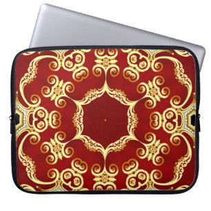 Housse Pour Ordinateur Portable Perle d'or : illustration de cadre décoratif.
