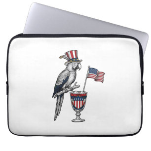 Housse Pour Ordinateur Portable Perroquet Patriotique Cocktail Design Vectoriel Vi