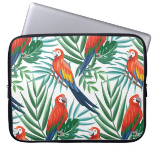 Housse Pour Ordinateur Portable Perroquets tropicaux : Palmier luxuriant sans tran