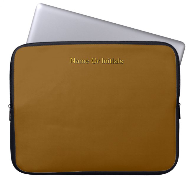 Housse Pour Ordinateur Portable Personalize With Name Initials Brown      (Devant)