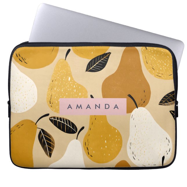 Housse Pour Ordinateur Portable Personalized Autumn Pear Fruit Design (Devant)