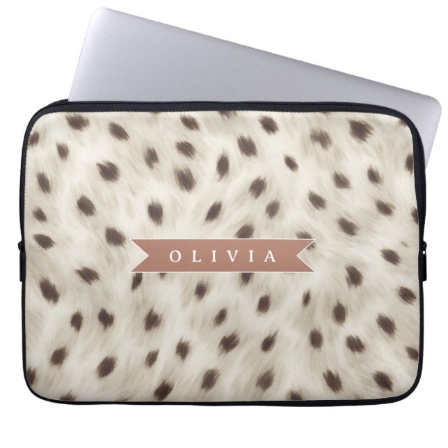 Housse Pour Ordinateur Portable Personalized Chic Neutral Leopard Animal Print (Devant)