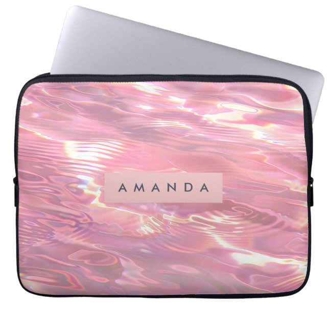 Housse Pour Ordinateur Portable Personalized Dreamy Pastel Pink Water (Devant)