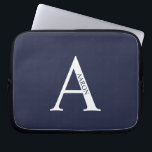 Housse Pour Ordinateur Portable Personalized Monogram and Name Laptop Sleeve<br><div class="desc">Personalized Monogram and Name Gifts
featuring personalized monogram and name in classic serif font style.</div>