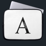 Housse Pour Ordinateur Portable Personalized Monogram and Name Laptop Sleeve<br><div class="desc">Personalized Monogram and Name Gifts
featuring personalized monogram and name in classic serif font style.</div>