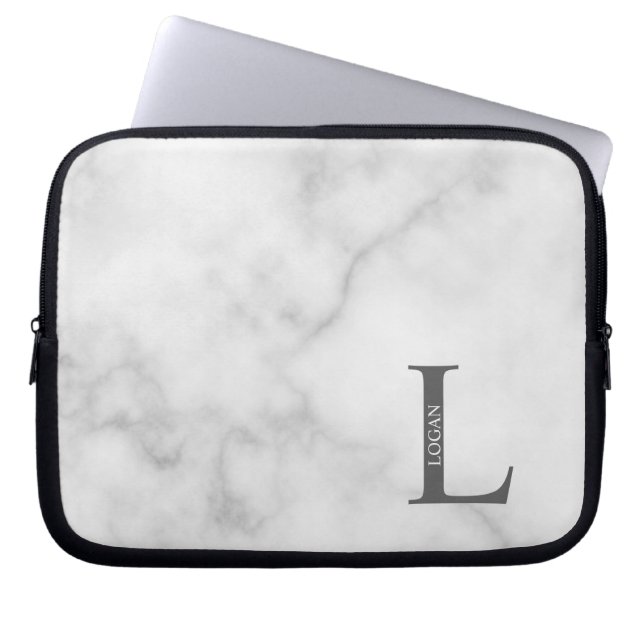 Housse Pour Ordinateur Portable Personalized Monogram and Name Laptop Sleeve (Devant)