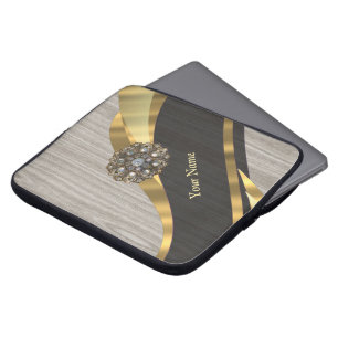 Housse Pour Ordinateur Portable Personnalisé joli bois moderne