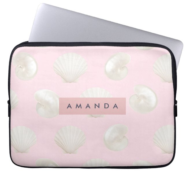 Housse Pour Ordinateur Portable Personnalisé Soft Pastels Motif Seashell (Devant)