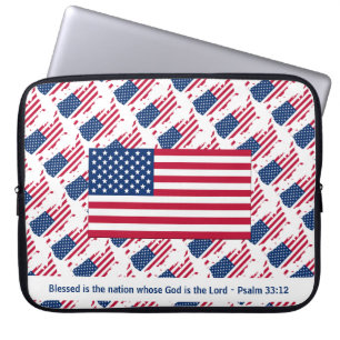 Housse Pour Ordinateur Portable Personnalisé USA Étoiles et rayures patriotique
