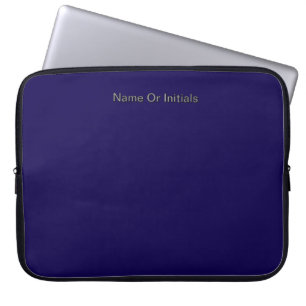 Housse Pour Ordinateur Portable Personnaliser avec les initiales du nom Bleu foncé