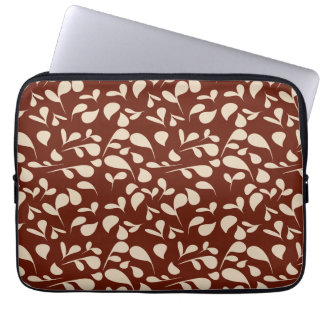 Housse Pour Ordinateur Portable Pétales | Beige et bordeaux