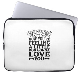 Housse Pour Ordinateur Portable Petit Chien Amour Vous Conception de Typographie V