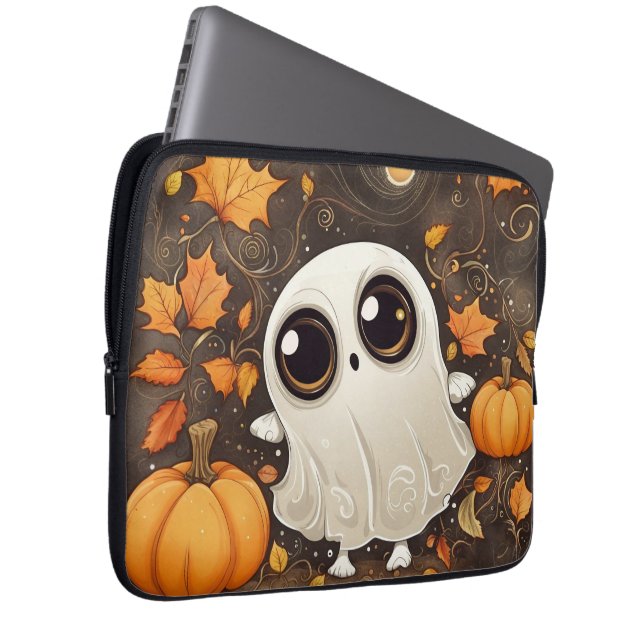 Housse Pour Ordinateur Portable Petit fantôme d'Halloween (Devant droit)