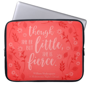 Housse Pour Ordinateur Portable Petit Mais Fierce William Shakespeare Rouge Floral