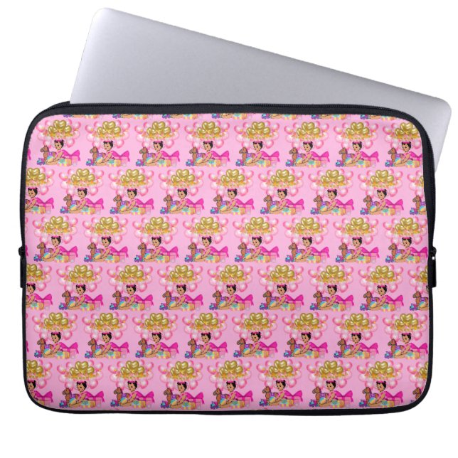 Housse Pour Ordinateur Portable Petite fille en rose (Devant)