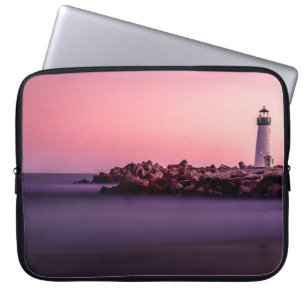 HOUSSE POUR ORDINATEUR PORTABLE PHARE BLANCHE SUR LA MER ROCHEUSE