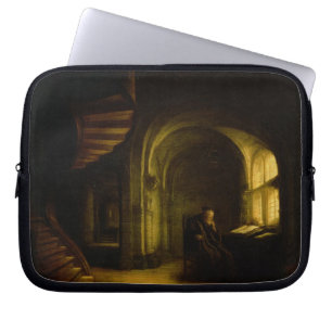 Housse Pour Ordinateur Portable Philosophe avec un livre ouvert, 1625-7 (huile sur
