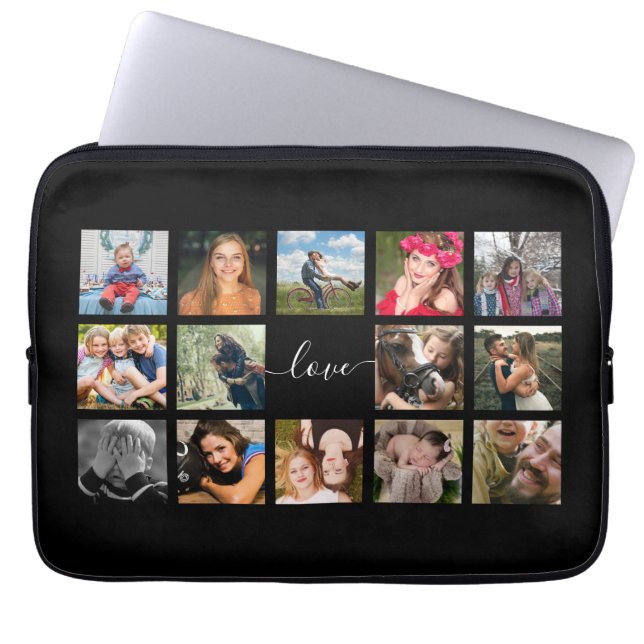 Housse Pour Ordinateur Portable Photo Collage Love Script (Devant)