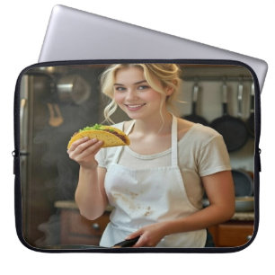 Housse Pour Ordinateur Portable Photo de manger des tacos Personnaliser