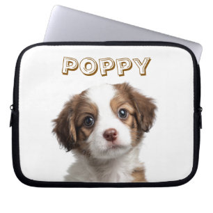 Housse Pour Ordinateur Portable Photo et nom de chien personnalisé Portable