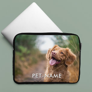 Housse Pour Ordinateur Portable Photo personnalisée avec le nom de votre chien