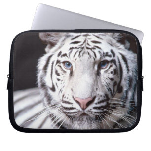 Housse Pour Ordinateur Portable Photographie blanche de tigre de Bengale