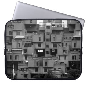 Housse Pour Ordinateur Portable Photographie d'architecture en noir et blanc