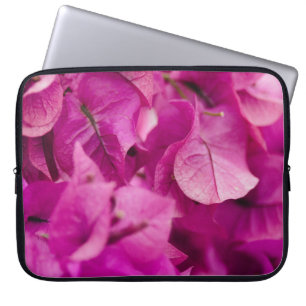HOUSSE POUR ORDINATEUR PORTABLE PHOTOGRAPHIE SÉLECTIVE DE LA BOUGAINVILLEA ROSE