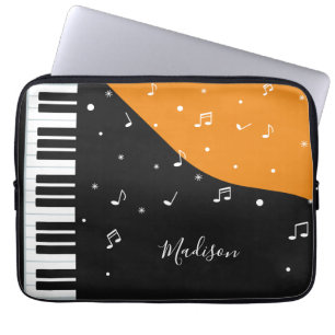 Housse Pour Ordinateur Portable Piano Musique nom personnalisé manches d'ordinateu