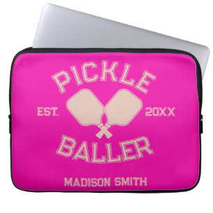 Housse Pour Ordinateur Portable Pickle Baller Pickleball Collegiate Typographie