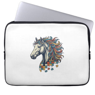 Housse Pour Ordinateur Portable Pièce de puzzle de cheval coloré T-Shirt gravure v