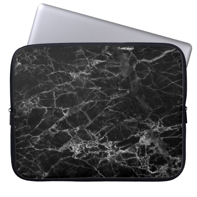 Housse Pour Ordinateur Portable Pierre arrière - plan de texture noire (Devant)