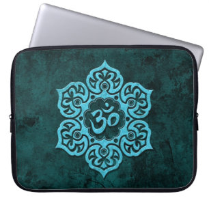 Housse Pour Ordinateur Portable Pierre bleue OM floral
