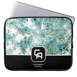 Housse Pour Ordinateur Portable Pierre Monogramme bleu