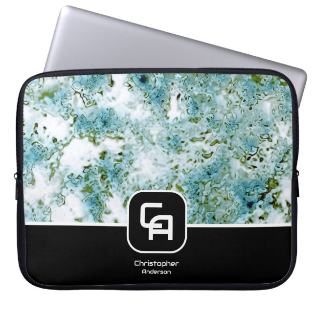 Housse Pour Ordinateur Portable Pierre Monogramme bleu (Devant)