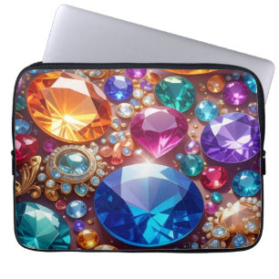 Housse Pour Ordinateur Portable Pierres et Bijoux Colorés